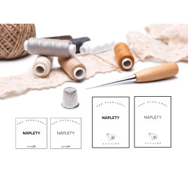NÁPLETY - organizační samolepky od DomaLEP varianta: BÍLÁ - š. 5 cm x v. 5 cm - tučné písmo