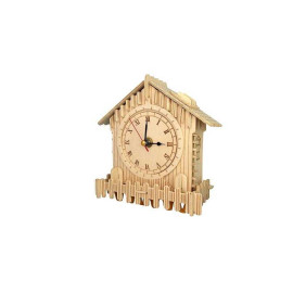 Woodcraft construction kit Woodcraft Dřevěné 3D puzzle hodiny domek