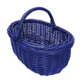 Ručně pletený houbařský proutěný košík modrá