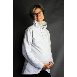 Těhotenská oversize mikina Moly Oriclo šedý melír Velikost: L/XL