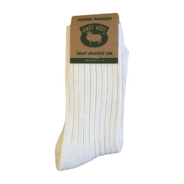 Ponožky Sibiřky z ovčí vlny přírodní - Volný lem / Udržují teplo