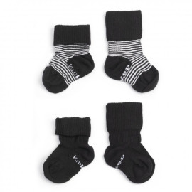 Dětské ponožky Stay-on-Socks 0-6m 2páry Black Stripes