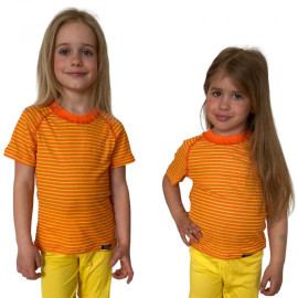 COOL NANO triko dětské .130 .oranžovo-žluté pruhy