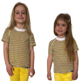 COOL NANO triko dětské .120 .žluto-černo-bílé pruhy