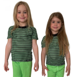 COOL NANO triko dětské .100 .zeleno-černé pruhy