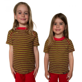 COOL NANO triko dětské .100 .žluto-černo-červené pruhy