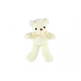 Teddies Medvěd/Medvídek s mašlí plyš 30cm bílý