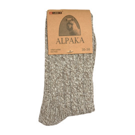Ponožky z vlny lama alpaka světle hnědá / Udržují teplo a prokrv