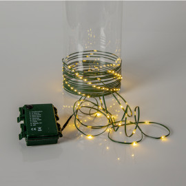 Star Trading Venkovní dekorativní micro LED řetěz na baterie s časovačem 7 m, Star Trading
