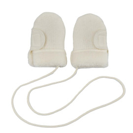 Zimní merino fleece rukavice dětské bezpalcové bílé LORITA Velikost: 56/62