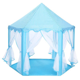PIXINO Dětský stan na hraní Princeznin palác modrý