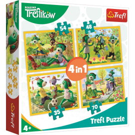 Trefl Puzzle Treflíci: Společné chvíle 4v1 (35,48,54,70 dílků)