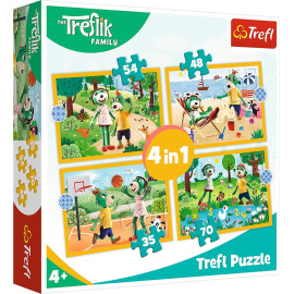 Trefl Puzzle Treflíci na dovolené 4v1 (35,48,54,70 dílků)