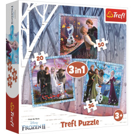 TREFL Puzzle Ledové království 2: Kouzelný příběh 3v1 (20,36,50 dílků)