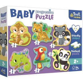TREFL Baby puzzle V pralese 6v1 (2-6 dílků)