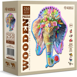 WOODEN CITY Dřevěné puzzle Elegantní slon 250 dílků