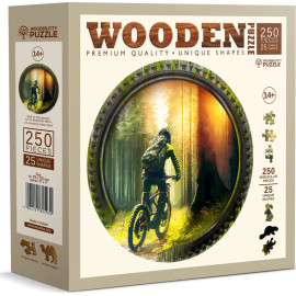 WOODEN CITY Dřevěné puzzle Biker v lese 250 dílků