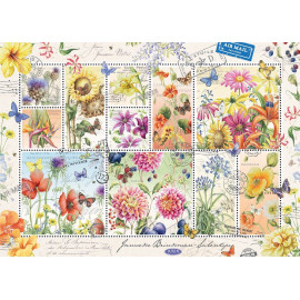 JUMBO Puzzle Letní květinové známky 1000 dílků