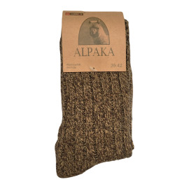 Ponožky z vlny lama alpaka hnědá / Udržují teplo a prokrvují Vel