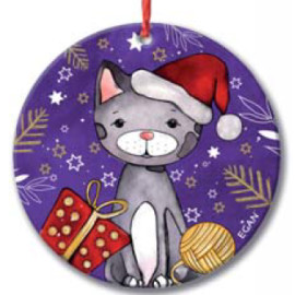 Egan Vánoční ozdoba kočička 7 x 7 cm