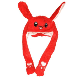 peckahracky Svítící čepice Králík s pohyblivýma ušima Barva: Červená