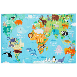 Obsession koberce Dětský kusový koberec Torino kids 233 WORLD MAP - 160x230 cm