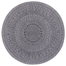 NORTHRUGS - Hanse Home koberce Kusový koberec Twin-Wendeteppiche 105476 Night Silver kruh – na ven i na doma - 100x100 (průměr) kruh cm