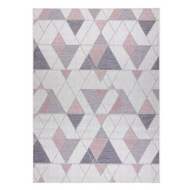 Dywany Łuszczów Kusový koberec Sion Sisal Triangles B3006A ecru/pink – na ven i na doma - 80x150 cm