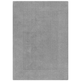 Flair Rugs koberce Kusový ručně tkaný koberec Tuscany Textured Wool Border Grey Marl - 160x230 cm
