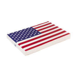 Pevná, odolná ortopedická matrace z eko kůže, varianta americká vlajka, 10 cm vysoká paměťová pěna 120x80cm