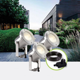 Garden Lights Catalpa SET 3x LED 3W 230lm, + trafo + kabel, set zahradních LED reflektorů, Garden Lights