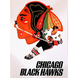Plechová cedule Chicago Black Hawks Velikost: A4 (30 x 20 cm)
