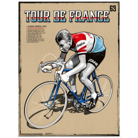 Plechová cedule Tour de France 1963 Velikost: A5 (20 x 15 cm)