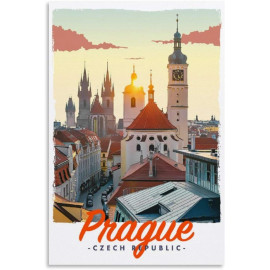 Plechová cedule Prague Velikost: A5 (20 x 15 cm)