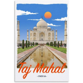 Plechová cedule Taj Mahal Velikost: A5 (20 x 15 cm)