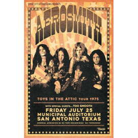 Plechová cedule Aerosmith Velikost: A5 (20 x 15 cm)