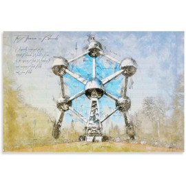 Plechová cedule Atomium Velikost: A5 (20 x 15 cm)