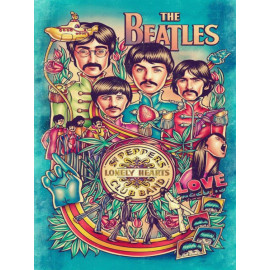 Plechová cedule The Beatles III Velikost: A5 (20 x 15 cm)