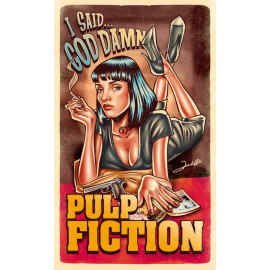 Plechová cedule Pulp Fiction Velikost: A5 (20 x 15 cm)