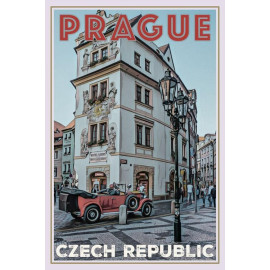 Plechová cedule Prague II Velikost: A5 (20 x 15 cm)