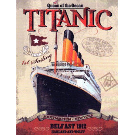 Plechová cedule Titanic II Velikost: A5 (20 x 15 cm)