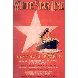 Plechová cedule White Star Line Velikost: A5 (20 x 15 cm)