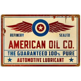 Plechová cedule American Oil Velikost: A5 (20 x 15 cm)