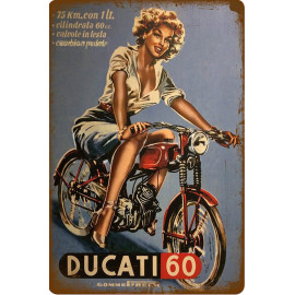 Plechová cedule Ducati 60 Velikost: A5 (20 x 15 cm)