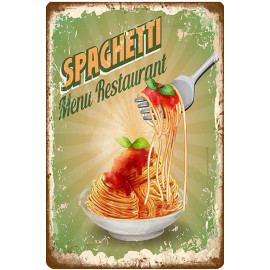 Plechová cedule Spaghetti Velikost: A5 (20 x 15 cm)
