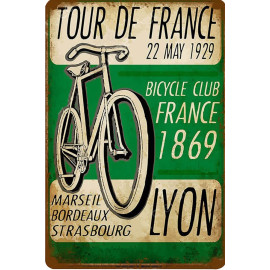 Plechová cedule Tour de France 1929 Velikost: A4 (30 x 20 cm)