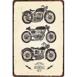 Plechová cedule Vintage Motorcycle Velikost: A5 (20 x 15 cm)