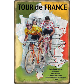 Plechová cedule Tour de France II Velikost: A5 (20 x 15 cm)
