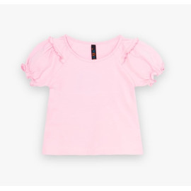 MUFFIN MODE Dívčí tričko s krátkými nabíranými balónovými rukávy, světlé růžové Velikost: 86/92