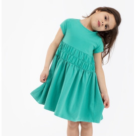 MUFFIN MODE Dívčí bavlněné midi šaty "GRASSHOPPER", tyrkysově zelené Velikost: 98/104